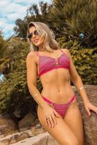 Biquini cortininha com detalhe em argola de penas Biquini cortininha com detalhe em argola de penas