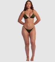 Biquíni Cortininha De Crochet Com Calcinha Ajustável Fina