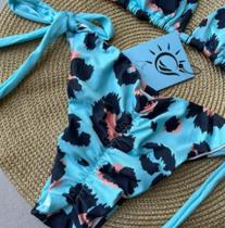 Biquini cortininha e empina bumbum onça azul Biquini cortininha e empina bumbum onça azul