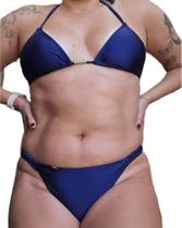 Biquini cortininha fio dental marinho sol e agua Biquini cortininha fio dental marinho sol e agua