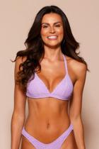 Biquini cortininha fixa roxo médio - tam g