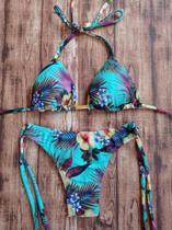 Biquíni Cortininha floral tamanho único P ao GG