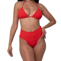 Biquini Cortininha Hot Paint Calcinha Cós Alto Duplo Praia V 007