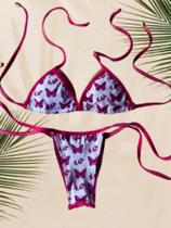 Biquíni Cortininha Juvenil Borboletas Rosa Biquíni Cortininha Juvenil Borboletas Rosa