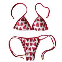 Biquíni Cortininha Juvenil com amarração sem bojo melância