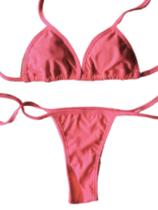 Biquíni Cortininha Juvenil Rosa Neon