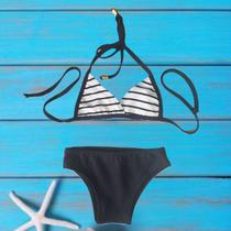 Biquíni Cortininha Listrado Infantil e Juvenil Biquíni Cortininha Listrado Infantil e Juvenil