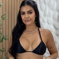 Biquini Cortininha Marquinha Bronze Moda Praia Piscina Luxo