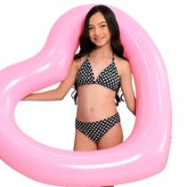 Biquíni Cortininha Menina Marujos e Sereias com Proteção UV50+ Preto com Corações Biquíni Cortininha Menina Marujos e Sereias com Proteção UV50+ Preto com Corações