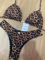 Biquíni cortininha onça Biquíni cortininha onça