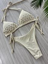 Biquíni Cortininha Praia Casual Sensual Elegante Algodão Semi Fio Amarrar Praia Feriado Festa de aniversário Namorando viagem Esportes e Fitness Biquíni Cortininha Praia Casual Sensual Elegante Algodão Semi Fio Amarrar Praia Feriado Festa de aniversário Namorando viagem Esportes e Fitness