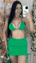 Biquíni Cortininha + saia franzida texturizado look completo Biquíni Cortininha + saia franzida texturizado look completo