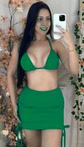 Biquíni Cortininha + saia franzida texturizado look completo Biquíni Cortininha + saia franzida texturizado look completo