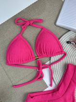 Biquíni Cortininha Texturizado Pink Neon Ralu Modas Ref.31662