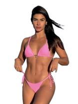 Biquini cortininha tradicional rosa