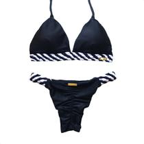 Biquini Cortininha Trança Levanta Bumbum Bojo Moda Praia Top Feminino Fio Dental Neon