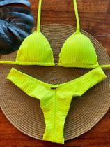 Biquini Cortininha Triangulo Modelador Canelado Com Bojo Aro Inteiro Calcinha Fio Duplo Semi Fio