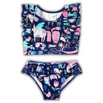 Bíquini cropped azul marinho bichinhos Tip Top UV50+ Bíquini cropped azul marinho bichinhos Tip Top UV50+