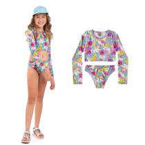 Biquíni Cropped Infantil Feliz Proteção UV 50+ Boca Grande Biquíni Cropped Infantil Feliz Proteção UV 50+ Boca Grande