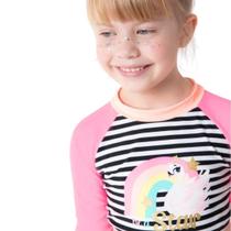 Biquíni Cropped Kids Menina Cisne Rainbow Preto Puket Tamanho:2 Biquíni Cropped Kids Menina Cisne Rainbow Preto Puket Tamanho:2