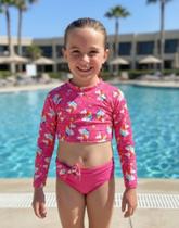 Biquíni Cropped Pink Unicórnio Proteção Uv50+ Cód: 455
