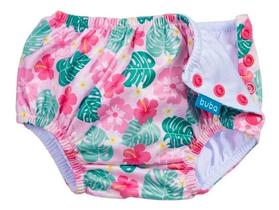 Biquíni de Banho com Fralda Reutilizável Folhas Coloridas - Buba Biquíni de Banho com Fralda Reutilizável Folhas Coloridas - Buba