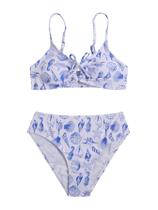 Biquíni de banho COZYEASE para meninas com estampa floral Ditsy 10Y