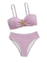 Biquíni de banho Floerns Metal Starfish Textured Girl Mauve 12Y