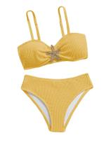 Biquíni de banho Floerns Metal Starfish Textured Girl Yellow 8Y