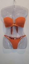Biquini de bojo - sem alça - Laranja - calcinha dupla face - empina bumbum - TAMANHO M Biquini de bojo - sem alça - Laranja - calcinha dupla face - empina bumbum - TAMANHO M