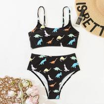 Biquíni de cintura alta feminino Ruffle Duas peças banhando