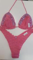 Biquíni de crochê COR DE ROSA