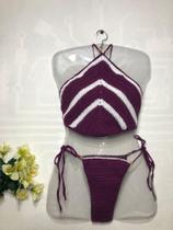 biquíni de crochê trio