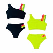 Biquíni De Menina Moda Praia Verão Infantil E Juvenil Kit 2 Peças Biquíni De Menina Moda Praia Verão Infantil E Juvenil Kit 2 Peças