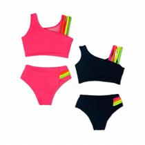 Biquíni De Menina Moda Praia Verão Infantil E Juvenil Kit 2 Peças Biquíni De Menina Moda Praia Verão Infantil E Juvenil Kit 2 Peças