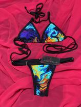 Biquíni de tirinha Tie Dye Aquarela (tira longa)