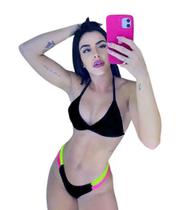 Biquini Duas Fitas Neon Sem Bojo Blogueira Moda Verão