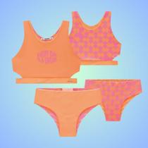 Biquíni Dupla Face em Malha com Proteção UV50+ Laranja - Lilimoon Biquíni Dupla Face em Malha com Proteção UV50+ Laranja - Lilimoon