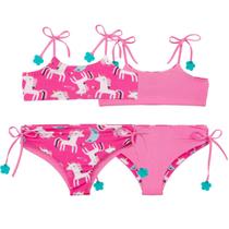 Biquíni Dupla Face Infantil Menina Praia Piscina Lacinho Biquíni Dupla Face Infantil Menina Praia Piscina Lacinho