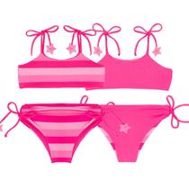 Biquíni Dupla Face Infantil Menina Praia Piscina Lacinho