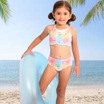 Biquíni e Tanga Cintura Alta Infantil Menina Proteção UV FPS 50+ Arco Iris Marujos e Sereias 246 Biquíni e Tanga Cintura Alta Infantil Menina Proteção UV FPS 50+ Arco Iris Marujos e Sereias 246