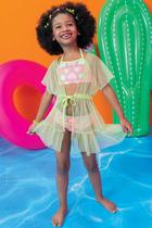 Biquini em malha e saida de praia em tule kukie