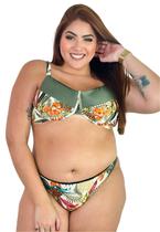 Biquíni Estampado Aro Sem Bojo Calcinha Fio Duplo Plus Size Biquíni Estampado Aro Sem Bojo Calcinha Fio Duplo Plus Size
