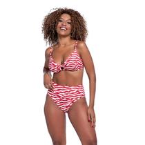 Biquíni Estampado Feminino Hot Pant Bojo Top Com Abotoador