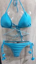 Biquini Estilo Porto Mar Tamanho M Cores azul, preto, branco