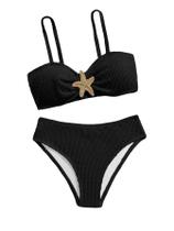 Biquíni, fato de banho Floerns Metal Starfish Textured Girl, preto 9Y