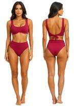 Biquíni Feminino Aro sem Bojo Calcinha Cintura Alta Liso Biquíni Feminino Aro sem Bojo Calcinha Cintura Alta Liso