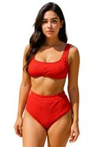 Biquíni Feminino Aro Sutiã Sem Bojo Calcinha Hot Pant Cintura Alta Biquíni Feminino Aro Sutiã Sem Bojo Calcinha Hot Pant Cintura Alta