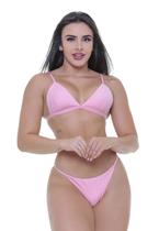 Biquíni Feminino Aviador Com Bojo Calcinha Empina Bumbum Tira Lateral e Fio Dental