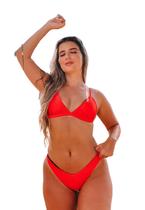 Biquíni Feminino Aviador Com Bojo Canelado Calcinha Asa Delta